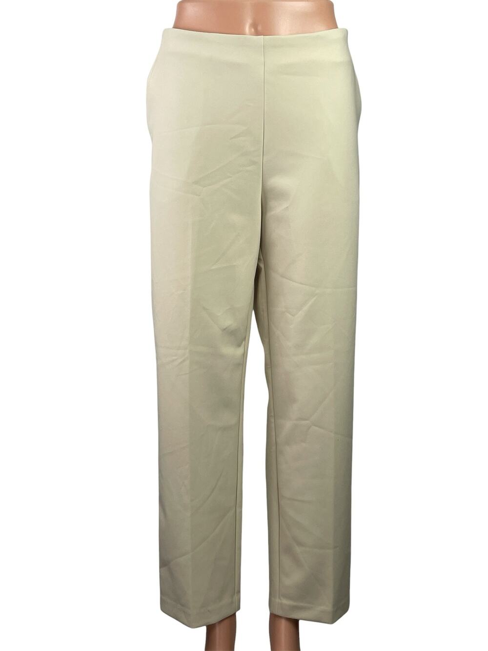 NEW Rachel Zoe Cream White High Waisted Slim Wide Leg Trousers Dress Pants Sz 12